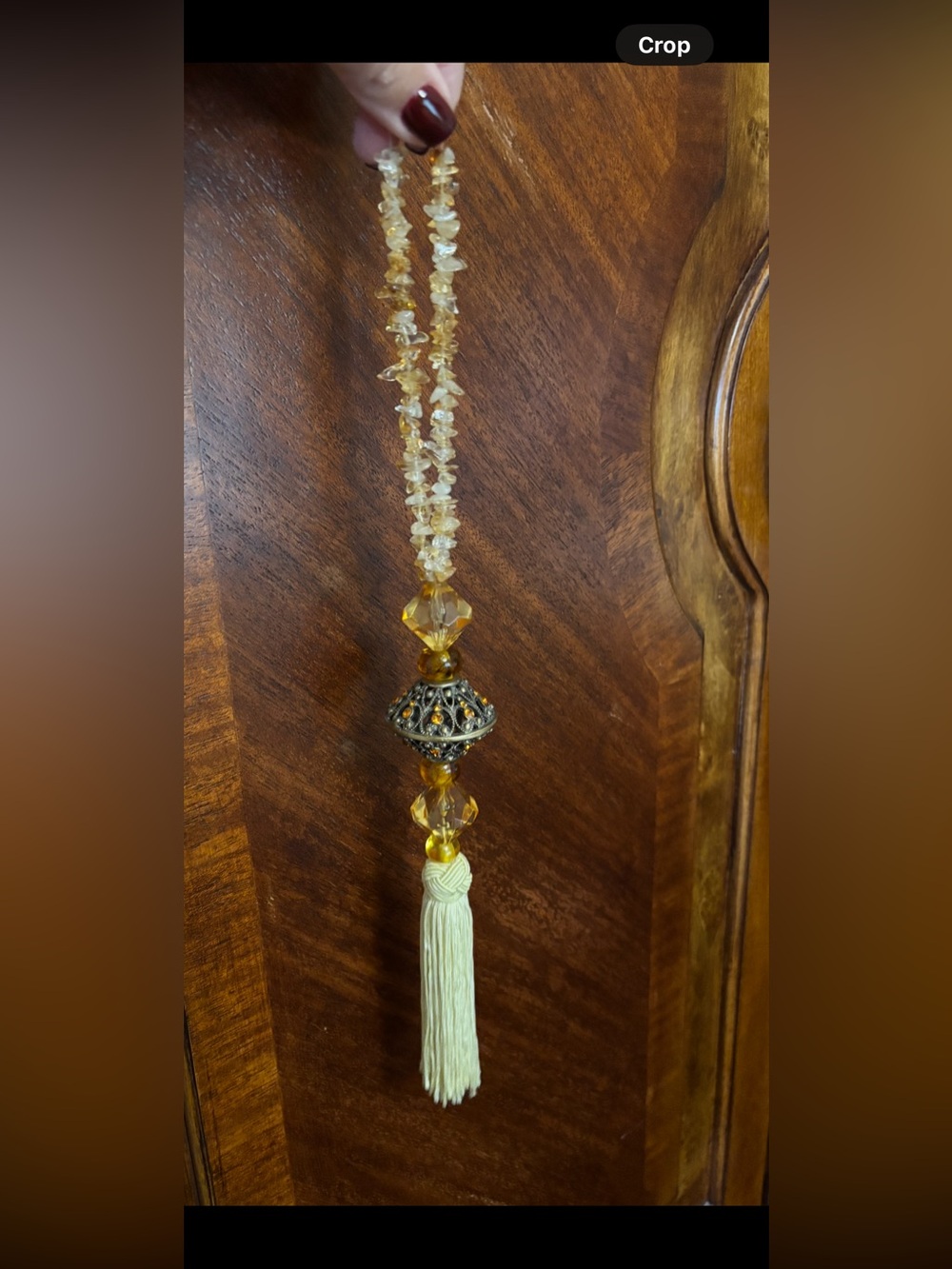 Gold mix Beaded Tassel Necklace